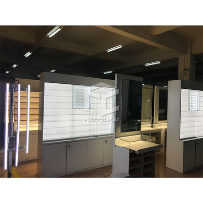 MDF Eyeglasses Optical Shop Display Cabinets ODM Marble Top Powder Coated