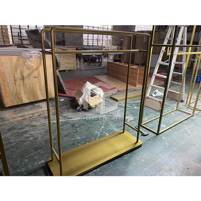 201/304 Steel Electroplated Clothing Shop Display Furniture Racks T5 Lighting