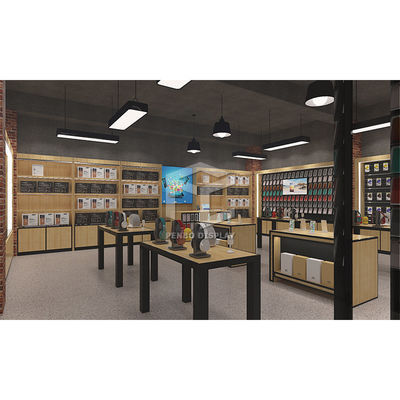 ODM Polishing Mobile Phone Display Showcase Phone Shop Design 16mm Thick MDF