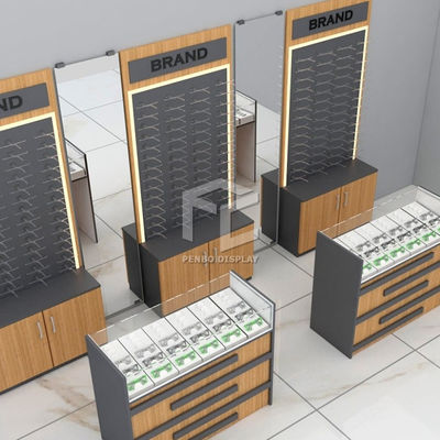 Melamine Board Optical Shop Display Cabinets Eyeglasses Display Case