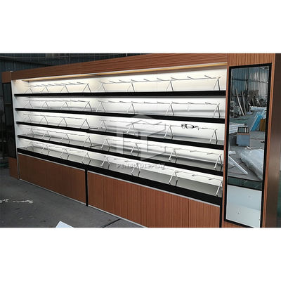 L5 LED Optical Shop Display Cabinets Cases 20mm MDF Veneer