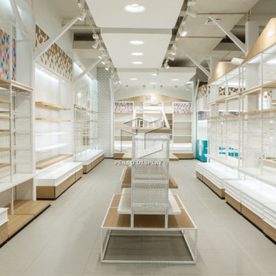 White Kid Store Blue Polishing Garments Shop Display Racks ODM