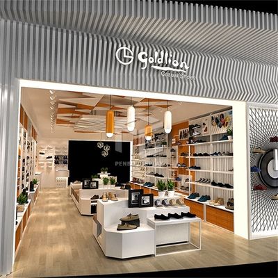 ODM Electroplates Retail Shoe Display Racks Store Wall Shelf