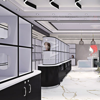 T4 LED Wig Display Case 15mm MDF With Tailor made Shop Design