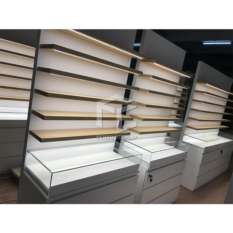 MDF Eyeglasses Optical Shop Display Cabinets ODM Marble Top Powder Coated