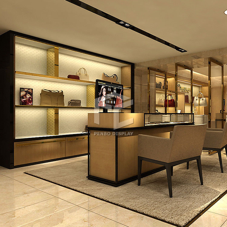 T4 LED Boutique Bag Store Display Showcase 8mm Tempered Glass